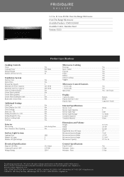 Frigidaire GMOS1266AF Product Specifications Sheet