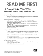 HP StorageWorks EVA3000 HP StorageWorks 3000/5000 Enterprise Virtual Array read me first (5697-7027, November 2007)