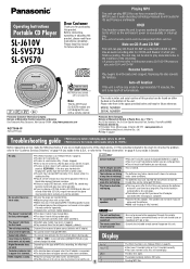 Panasonic SLSV573J SLJ610V User Guide