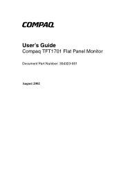 HP Flat Panel Monitor tft1701 Compaq TFT1701 User Guide