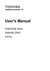 Toshiba Satellite Z930 Users Manual Canada; English
