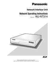 Panasonic WJNT314 WJNT314 User Guide