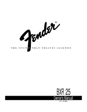 Fender BXR 25 Owners Manual