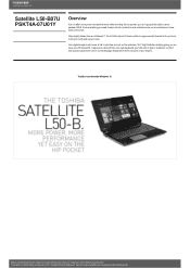 Toshiba L50 PSKT4A-07U01Y Detailed Specs for Satellite L50 PSKT4A-07U01Y AU/NZ; English