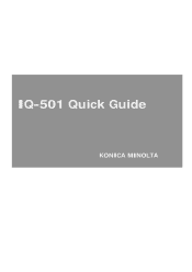 Konica Minolta AccurioPress C6085 IQ-501 Quick Guide