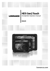 Lowrance HDS-9m Gen2 Touch Operation Manual