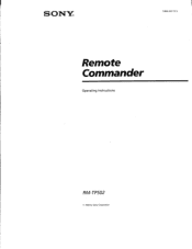 Sony RM-TP502 Primary User Manual
