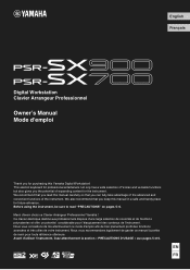 Yamaha PSR-SX700 PSR-SX900/PSR-SX700 Owners Manual