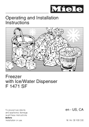 Miele F1473SF Product Manual
