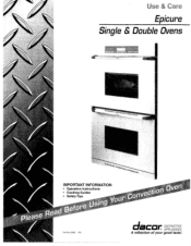 Dacor ECS130 User Manual - Epicure Wall Oven