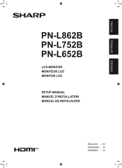 Sharp PN-L752B PN-L652B | PN-L752B | PN-L862B Setup Manual