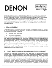 Denon AVR-5805 Audyssey MultEQxt Information