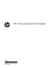 HP Z640 Z Turbo Drive Quad Pro installation