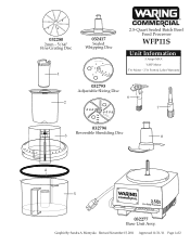 Waring WFP11S Parts List and Exploded Diagram