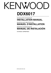 Kenwood DDX6017 User Manual 1