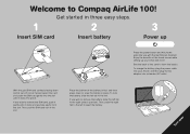 Compaq AirLife 100 Compaq AirLife 100 - Setup Essentials Card