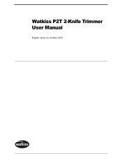 Konica Minolta C12000 Watkiss PowerSquare 2-Knife Trimmer User Manual