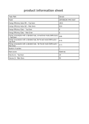 Zanussi ZOF35802XK Product information sheet