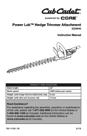 Cub Cadet CCH410 r Attachment Owners Manual