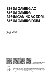 Gigabyte B660M GAMING AC User Manual
