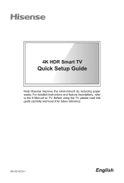 Hisense 50U6H Quick Start Guide