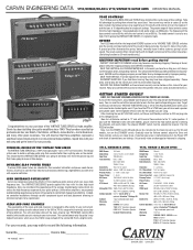 Carvin VT50 Vintage Series Product Manual
