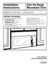 Frigidaire FGMV176NTW Installation Instructions