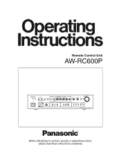 Panasonic AWRC600P AWRC600P User Guide