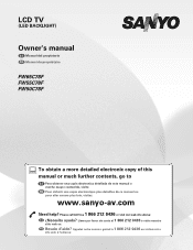 Sanyo FW65C78F Owners Manual