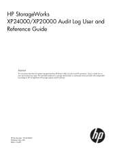 HP XP20000 HP StorageWorks XP24000/XP20000 Audit Log Reference Guide (AE131-96085, May 2011)