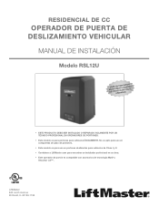 LiftMaster RSL12U RSL12U Installation -Spanish Manual