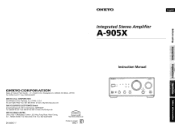 Onkyo A-905X Owner Manual