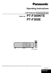 Panasonic PT-F300EA Operating Instructions