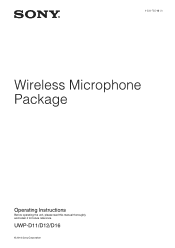 Sony UWPX8/30 Product Manual (UWP-D Operations Manual)