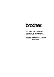 Brother International FAX-8650P Service Manual