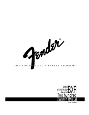 Fender BXR 200 Owners Manual