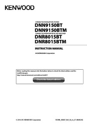 Kenwood DNR8015BT Instruction Manual
