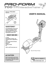 ProForm 700tr Elliptical Uk Manual