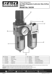 Sealey SA206 Parts Diagram