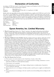 Epson XP-15000 Notices and Warranty