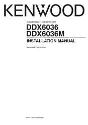 Kenwood DDX6036M User Manual
