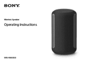 Sony SRS-RA3000 Operating Instructions