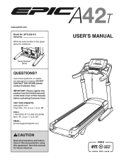 Epic Fitness A42t Treadmill English Manual
