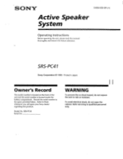 Sony SRS-PC41 Operating Instructions