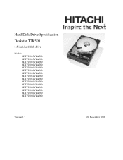 Hitachi HDT725025VLA380 Specifications