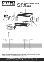 Sealey PSI300 Parts Diagram