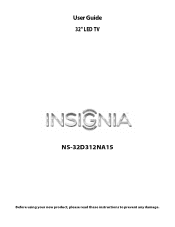 Insignia NS-32D312NA15 User Manual (English)
