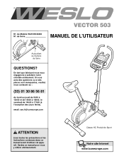 Weslo Vector 503 Bike French Manual