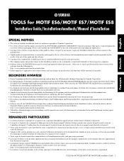 Yamaha ES6 MOTIF ES6/MOTIF ES7/MOTIF ES8 Installation Guide