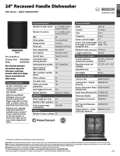 Bosch SHE53C86N Product Specification Sheet